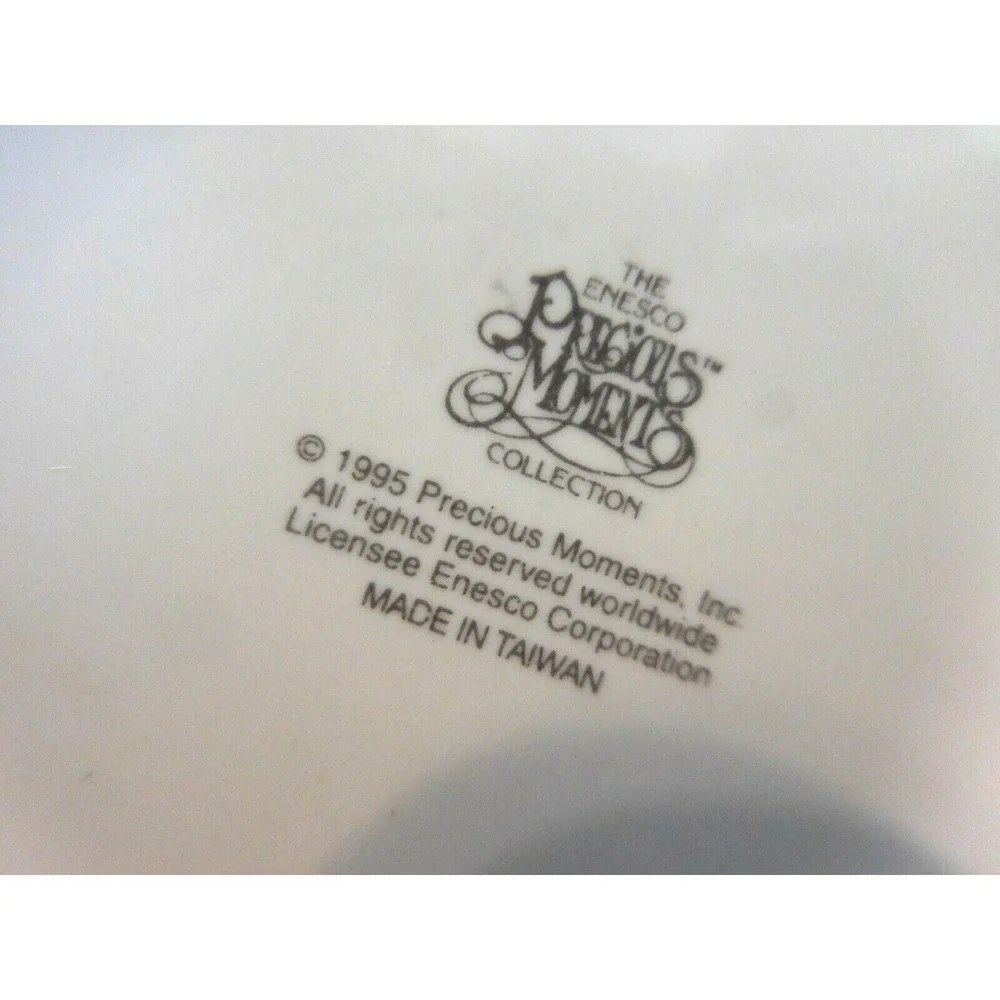 Precious Moments 50th Anniversary Plate Ceramic Floral Embossed + Purr fect Gran